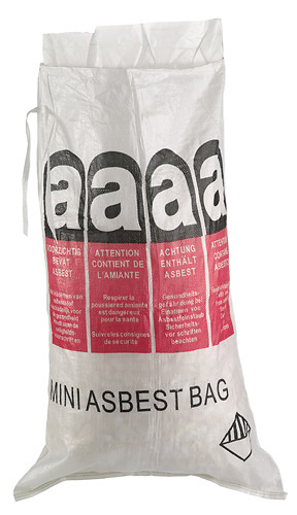 WD Mini Bag mit Asbestkennzeichnung 70x110cm unbeschichtet PE-Inliner